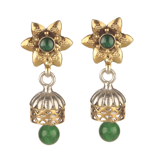 925 Sterling Silver Green Onyx Earrings for Women | Deep Green Gemstone Jewelry | Stylish Party Wear