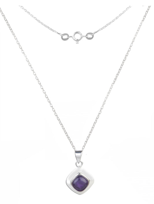 925 Sterling Silver Amethyst Pendant for Women | Gemstone Pendant | Handmade Silver Jewelry | Elegant Daily Wear Gift