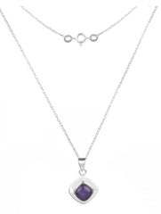 925 Sterling Silver Amethyst Pendant for Women | Gemstone Pendant | Handmade Silver Jewelry | Elegant Daily Wear Gift