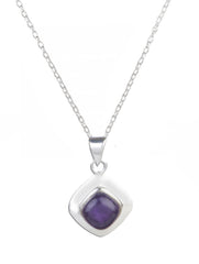 925 Sterling Silver Amethyst Pendant for Women | Gemstone Pendant | Handmade Silver Jewelry | Elegant Daily Wear Gift