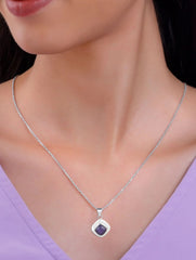 925 Sterling Silver Amethyst Pendant for Women | Gemstone Pendant | Handmade Silver Jewelry | Elegant Daily Wear Gift