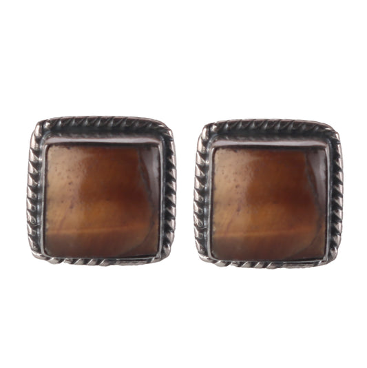 925 Sterling Silver Tiger Eye Earrings for Women | Natural Stone for Strength