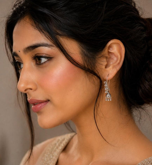 925 Silver Earrings Handcrafted Mango jhumka design Elegant earrings for women and girls
