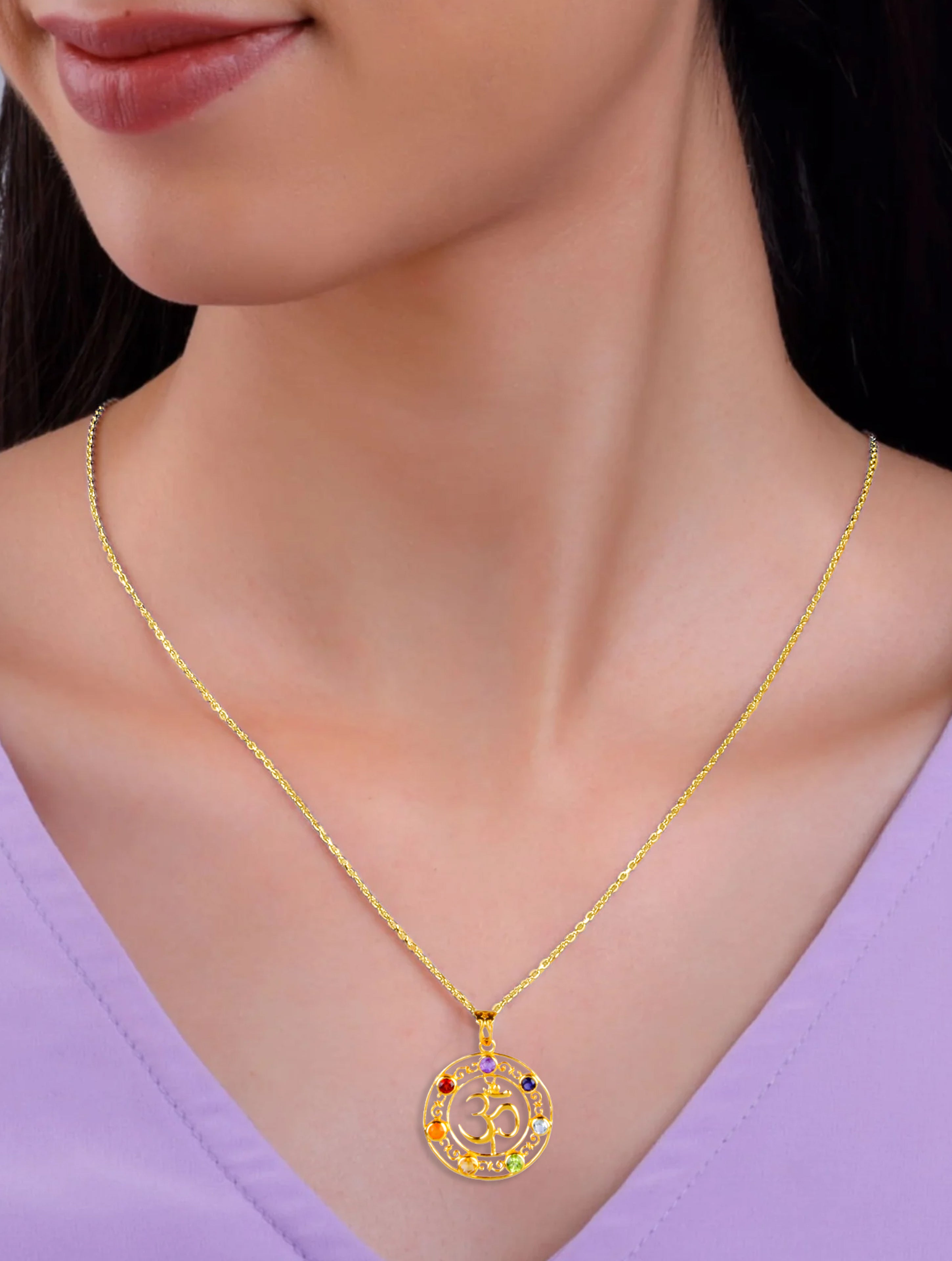Gold Plated OM Chakra Pendant