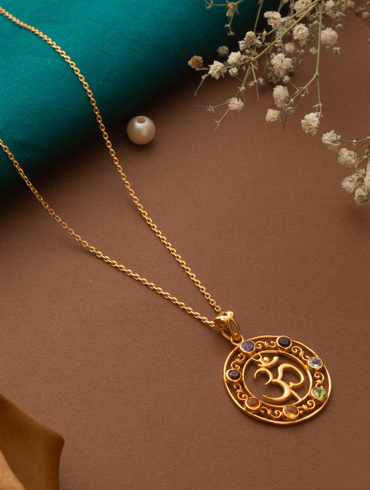 Gold Plated OM Chakra Pendant