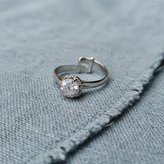 925 Silver AD Zircon Sterling Silver Ring  Sparkling Crystal Gemstone Jewelry, Handcrafted Luxury Women’s Ring, Perfect Party Gift