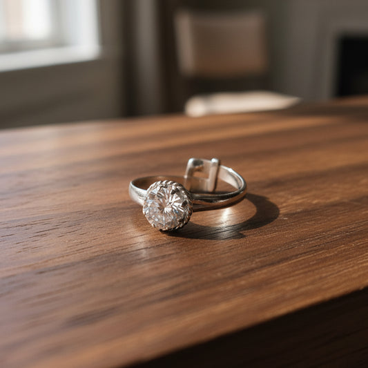 925 Silver AD Zircon Sterling Silver Ring  Sparkling Crystal Gemstone Jewelry, Handcrafted Luxury Women’s Ring, Perfect Party Gift