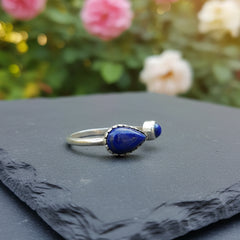 925 Silver Lapis Sterling Silver Ring – Deep Blue Gemstone Jewelry, Handcrafted Royal Design, Elegant Women’s Ring, Perfect Gift