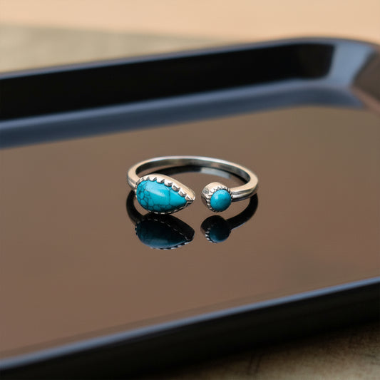 925 Silver Turquoise Sterling Silver Ring – Boho Chic Gemstone Jewelry, Vibrant Blue Stone Ring, Handcrafted Luxury Gift for Women