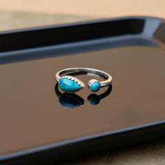 925 Silver Turquoise Sterling Silver Ring – Boho Chic Gemstone Jewelry, Vibrant Blue Stone Ring, Handcrafted Luxury Gift for Women
