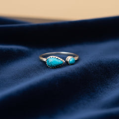 925 Silver Turquoise Sterling Silver Ring – Boho Chic Gemstone Jewelry, Vibrant Blue Stone Ring, Handcrafted Luxury Gift for Women