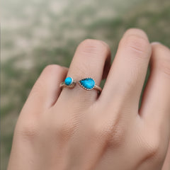 925 Silver Turquoise Sterling Silver Ring – Boho Chic Gemstone Jewelry, Vibrant Blue Stone Ring, Handcrafted Luxury Gift for Women