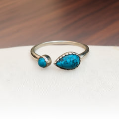 925 Silver Turquoise Sterling Silver Ring – Boho Chic Gemstone Jewelry, Vibrant Blue Stone Ring, Handcrafted Luxury Gift for Women