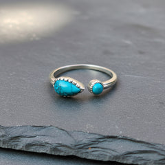 925 Silver Turquoise Sterling Silver Ring – Boho Chic Gemstone Jewelry, Vibrant Blue Stone Ring, Handcrafted Luxury Gift for Women