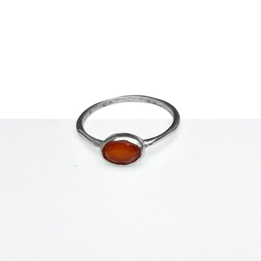 925 Silver Carnelian Sterling Silver Ring  Bold Orange Gemstone Jewelry, Handcrafted Statement Ring, Energizing Crystal Gift for Women