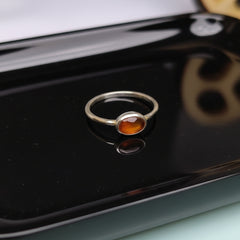 925 Silver Carnelian Sterling Silver Ring  Bold Orange Gemstone Jewelry, Handcrafted Statement Ring, Energizing Crystal Gift for Women