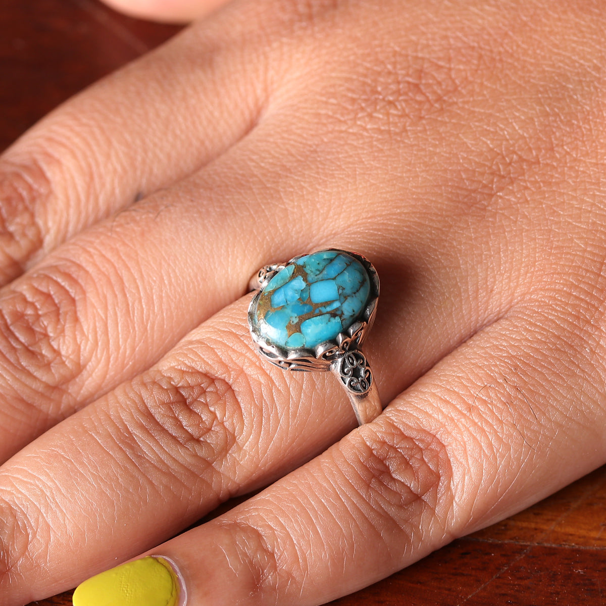 925 Silver Turquoise Ring  Sky Blue Gemstone Sterling Silver Jewelry, Elegant Handmade Women’s Ring for Fashion & Gifting