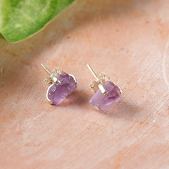 925 Sterling Silver  Amethyst  Earrings for Women |  Healing Jewelry for Focus