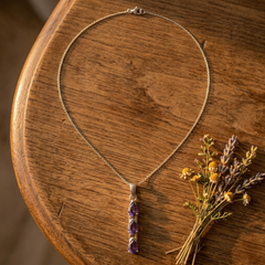 925 Sterling Silver Amethyst Pendant with 18 Inch Chain |  Gemstone Pendant Necklace | Handmade Jewelry Gift