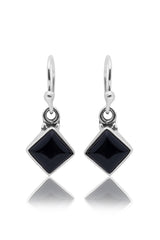Fusionari 925 Sterling Silver Black onyx Earring for Women | Modern Elegant Jewelry | Handcrafted Gift