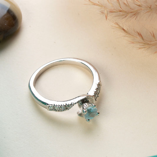 925 Sterling Silver Blue Topaz Ring for Women |  Blue Topaz Gemstone Ring | Handmade Elegant Daily Wear Jewelry Gift