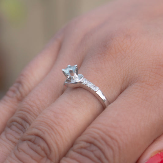 925 Sterling Silver Blue Topaz Ring for Women |  Blue Topaz Gemstone Ring | Handmade Elegant Daily Wear Jewelry Gift