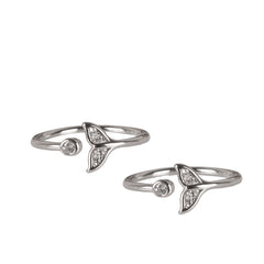 Fusionari 925 Sterling Silver AD Zircon Adjustable Toe Ring  Elegant Handcrafted Silver Jewelry, Minimalist Design, Comfortable Daily Wear, Gift for Her