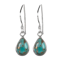925 Sterling Silver Turquoise Drop Earrings for Women | Bohemian Gemstone Jewelry | Handcrafted Gift
