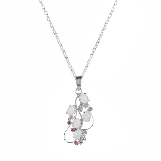 925 Sterling Silver Moonstone Pendant chain for Women | Authentic Silver Jewelry | Handcrafted Elegant Gift