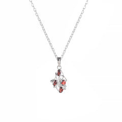 925 Sterling Silver Garnet Pendant chain for Women | Authentic Silver Jewelry | Handcrafted Elegant Gift