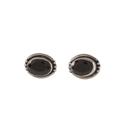 925 Sterling Silver Black Onyx Stone Eartops - Elegant Boho-Chic Jewelry for Women