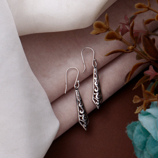 925 Sterling Silver Statement Earrings for Women | Textured Boho Chic Artisan Gift