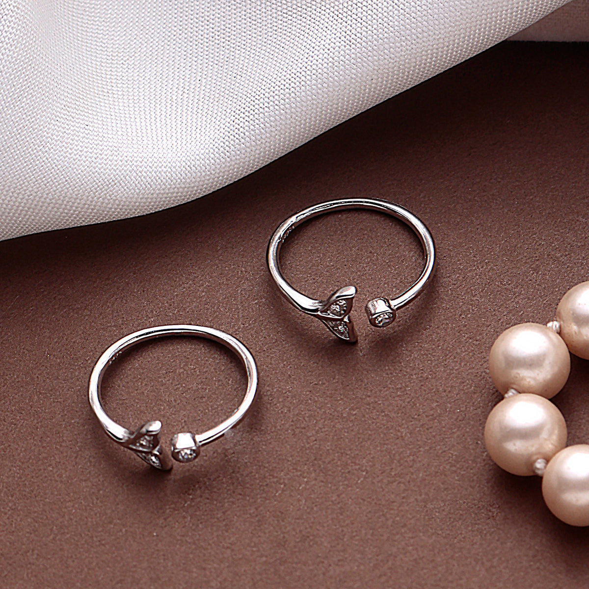 Fusionari 925 Sterling Silver AD Zircon Adjustable Toe Ring  Elegant Handcrafted Silver Jewelry, Minimalist Design, Comfortable Daily Wear, Gift for Her