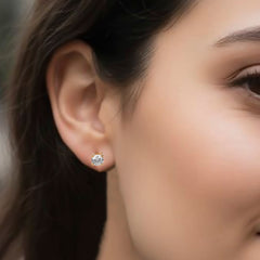 925 Sterling Silver Gold Plated  AD Zircon Stud| Authentic Silver Jewelry | Handcrafted Elegant Gift