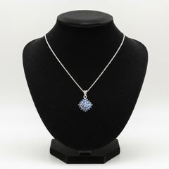 Fusionari 925 Sterling Silver Blue Sapphire Pendant Necklace for Women with 18" Chain | Handmade Minimalist Jewelry | Unique Healing Crystal Design | Size 2.1x1.4 cm | One Piece