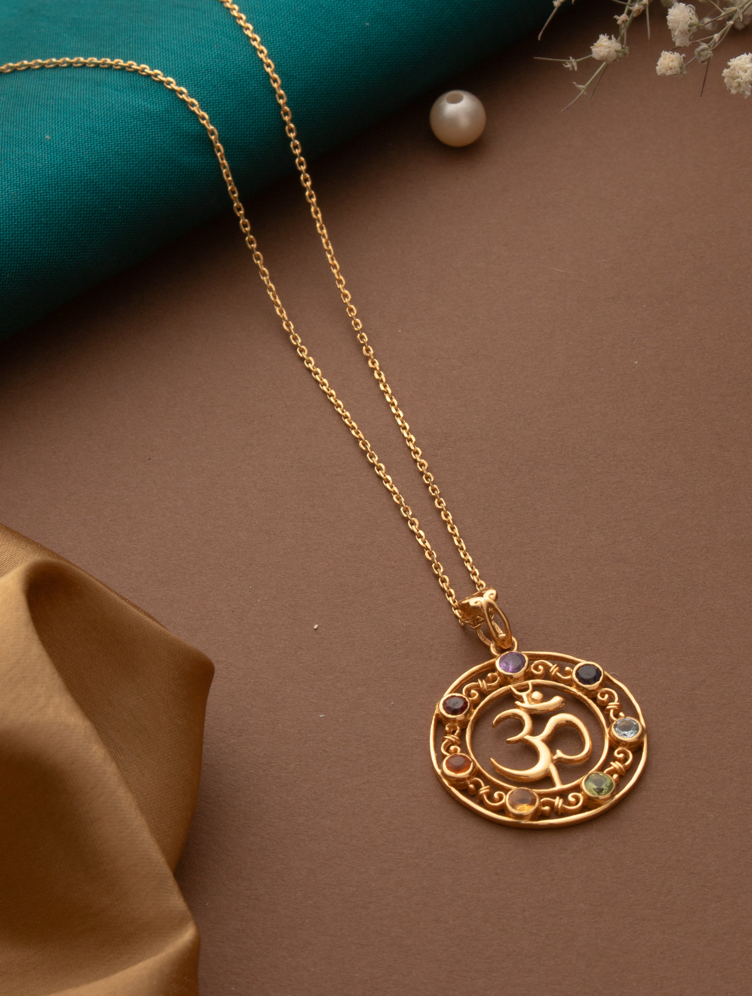 Gold Plated OM Chakra Pendant