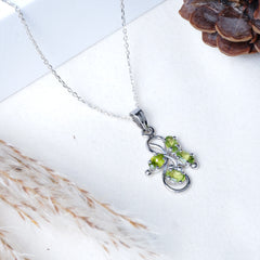 Silver Peridot Pendant