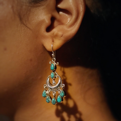 Chandrakala – Turquoise Chandbali Earrings