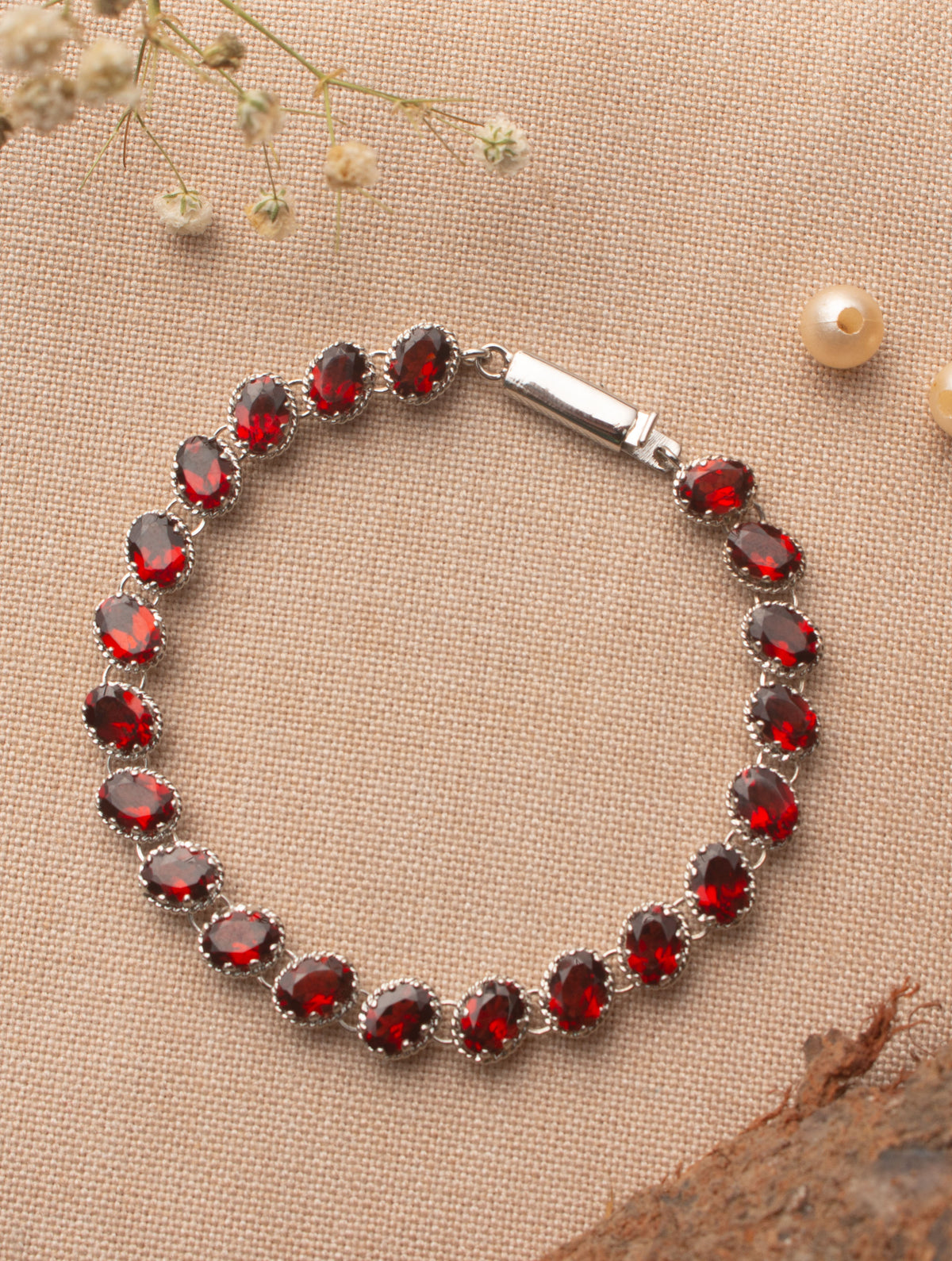 Silver Garnet Bracelet