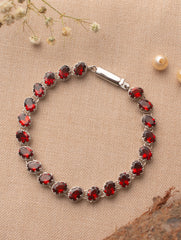 Silver Garnet Bracelet