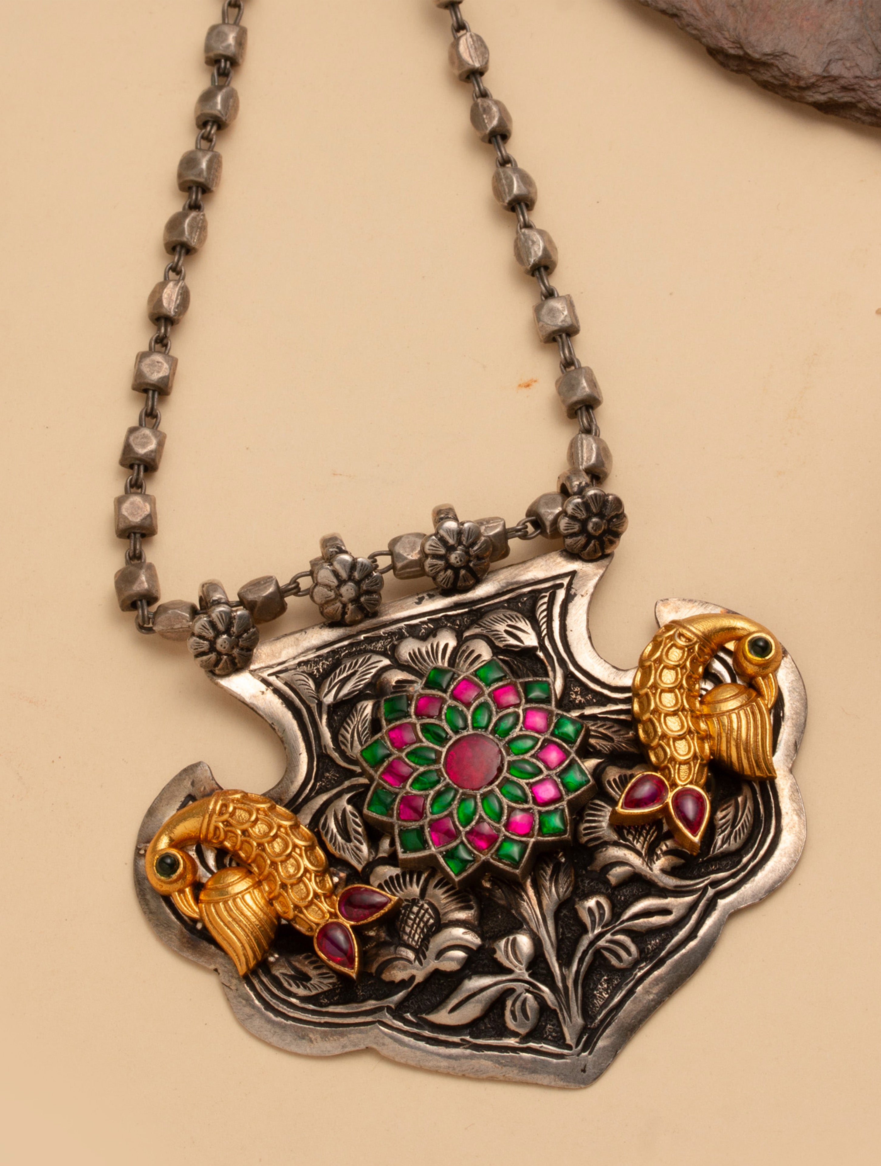 Silver Multistone Necklace