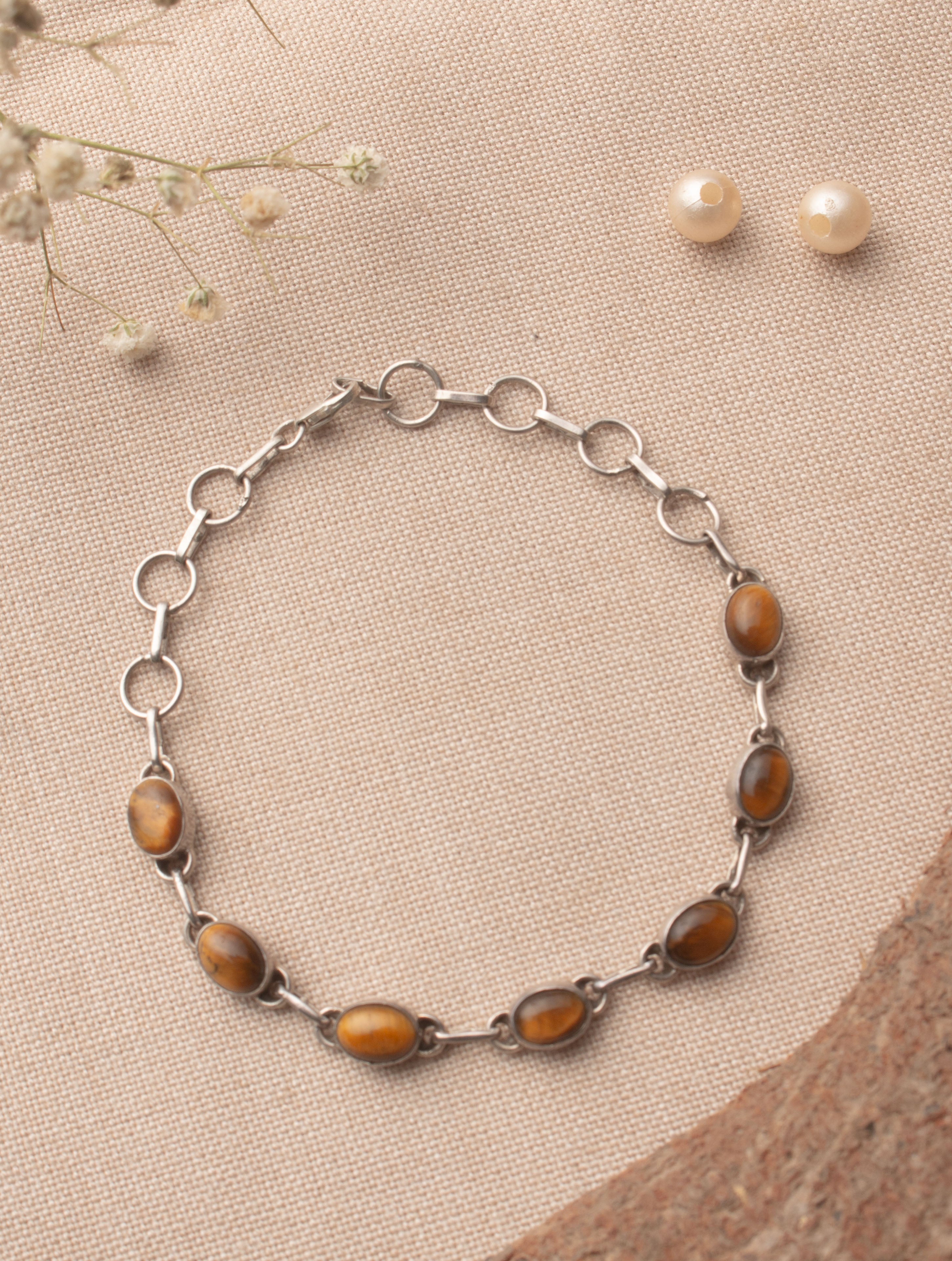 Silver Tiger Eye Bracelet