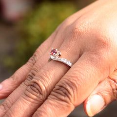 925 Sterling Silver Garnet Ring for Women | Authentic Silver Jewelry | Handcrafted Elegant Gift