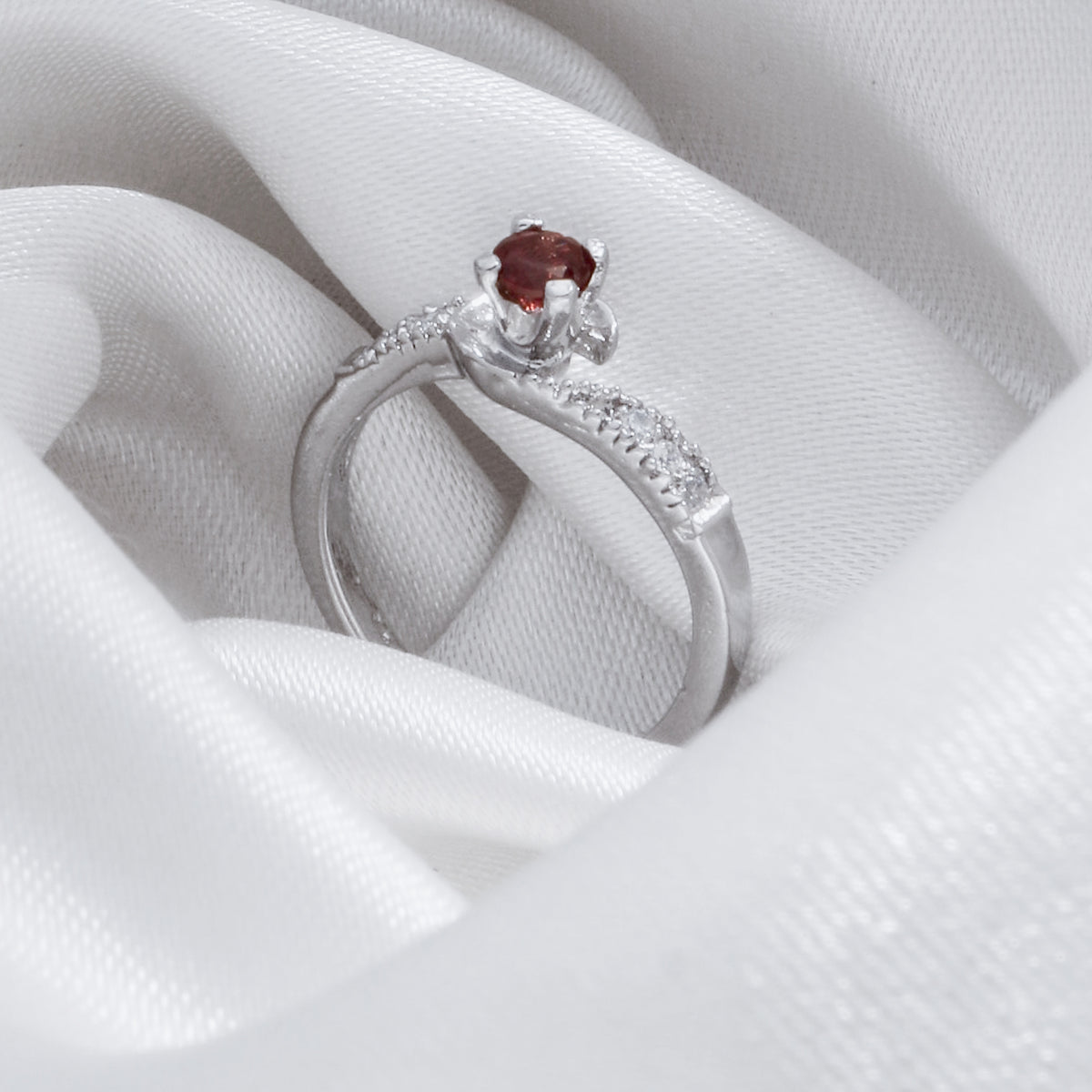 925 Sterling Silver Garnet Ring for Women | Authentic Silver Jewelry | Handcrafted Elegant Gift