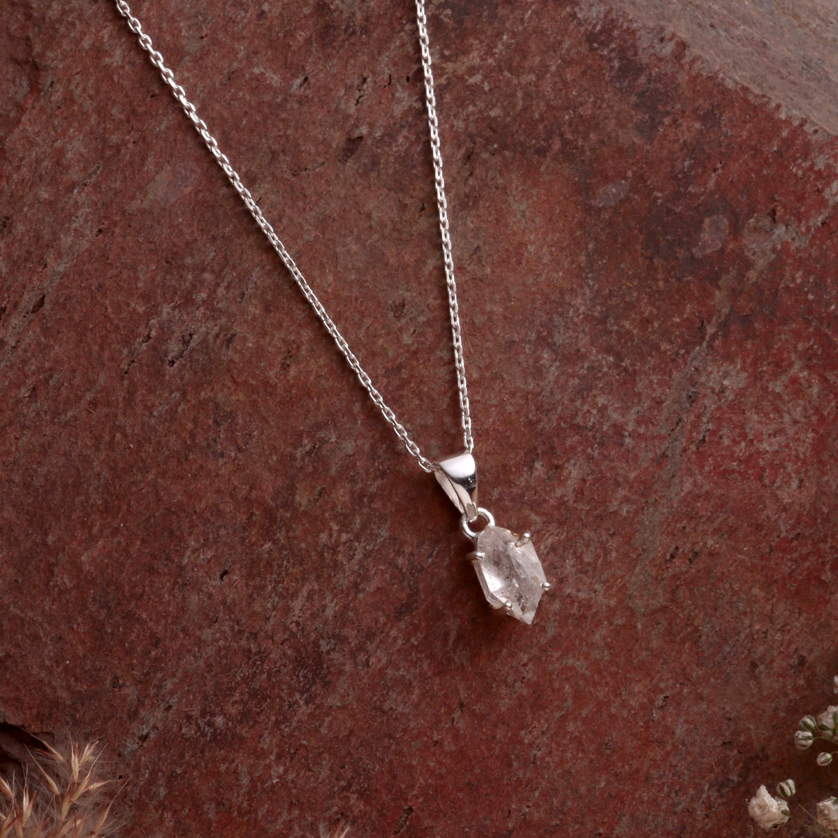 925 Sterling Silver Quartz Pendant chain for Women | Authentic Silver Jewelry | Handcrafted Elegant Gift