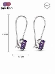 Piyal – Amethyst Silver Drop Earrings