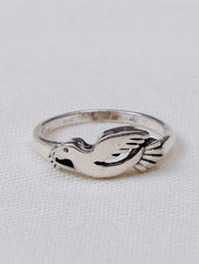 925 Sterling Silver Flying Bird Ring for Women with Handmade Design