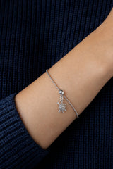 925 Sterling Silver Bead Chain With Turtle Pendant Bracelet for Women and Girls