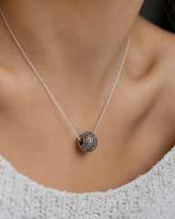 925 Sterling Silver Handmade Floral Ball Pendant for Women and Girls