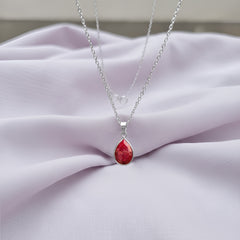 925 Sterling Silver Ruby Pendant Necklace – Handcrafted natural ruby gemstone on an 18-inch sterling silver chain. Elegant, timeless jewelry for women